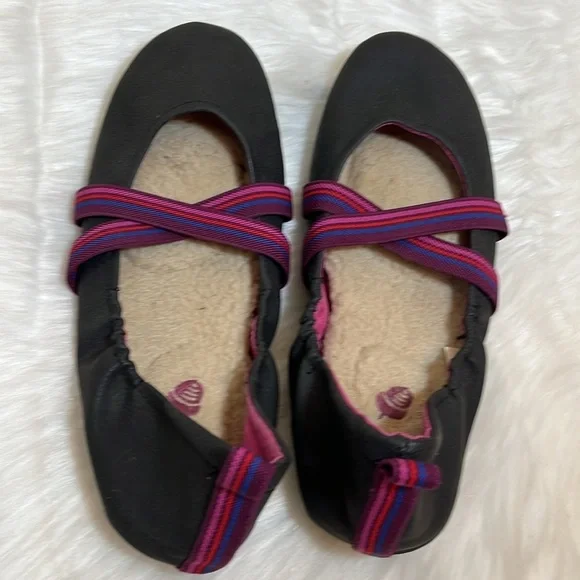 Acorn Black Fleece Lined Ballet Flats - Picture 6 of 11